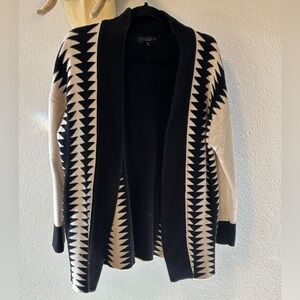 Black and Cream Geometric Pattern Sweater